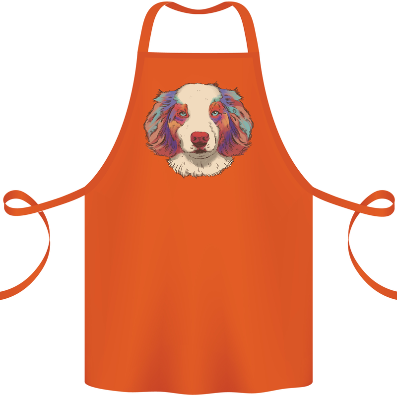 Australian Shepherd Dog Cotton Apron 100% Organic Orange