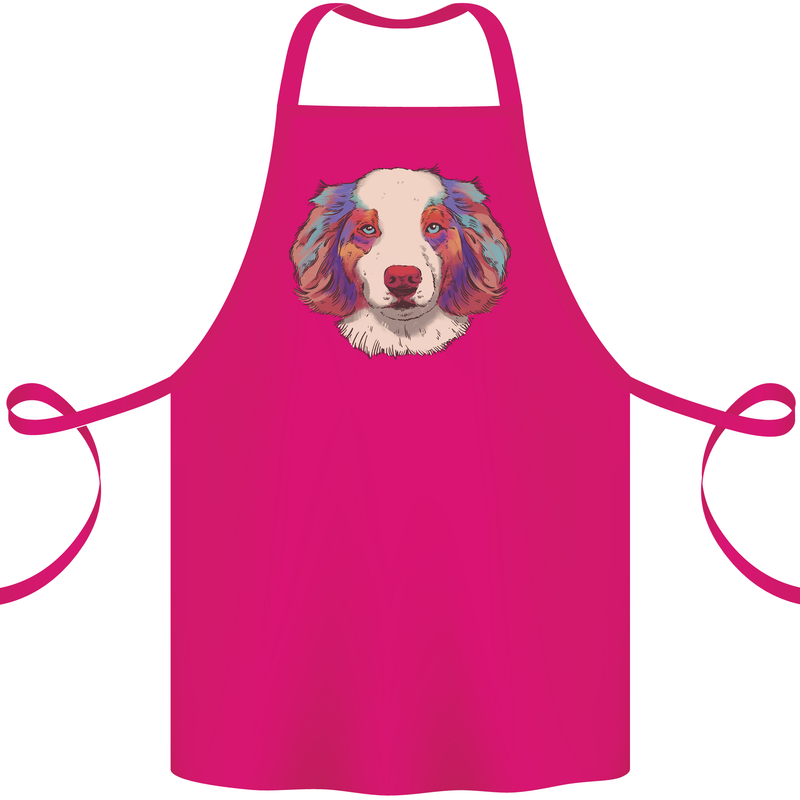 Australian Shepherd Dog Cotton Apron 100% Organic Pink