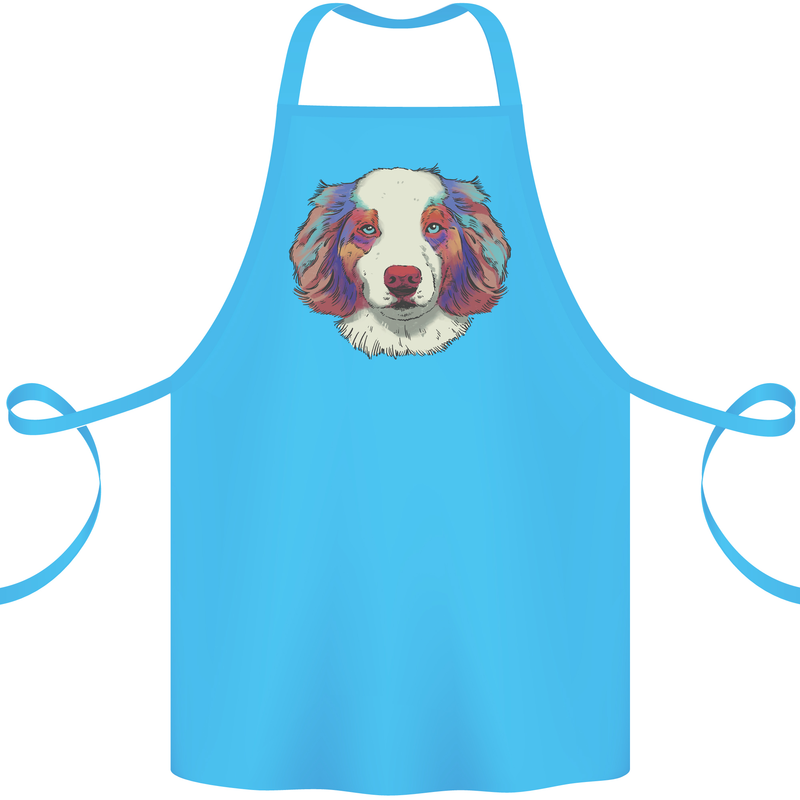Australian Shepherd Dog Cotton Apron 100% Organic Turquoise
