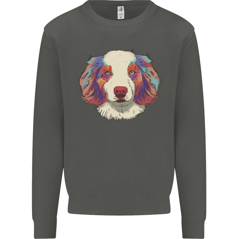 Australian Shepherd Dog Kids Sweatshirt Jumper Storm Grey