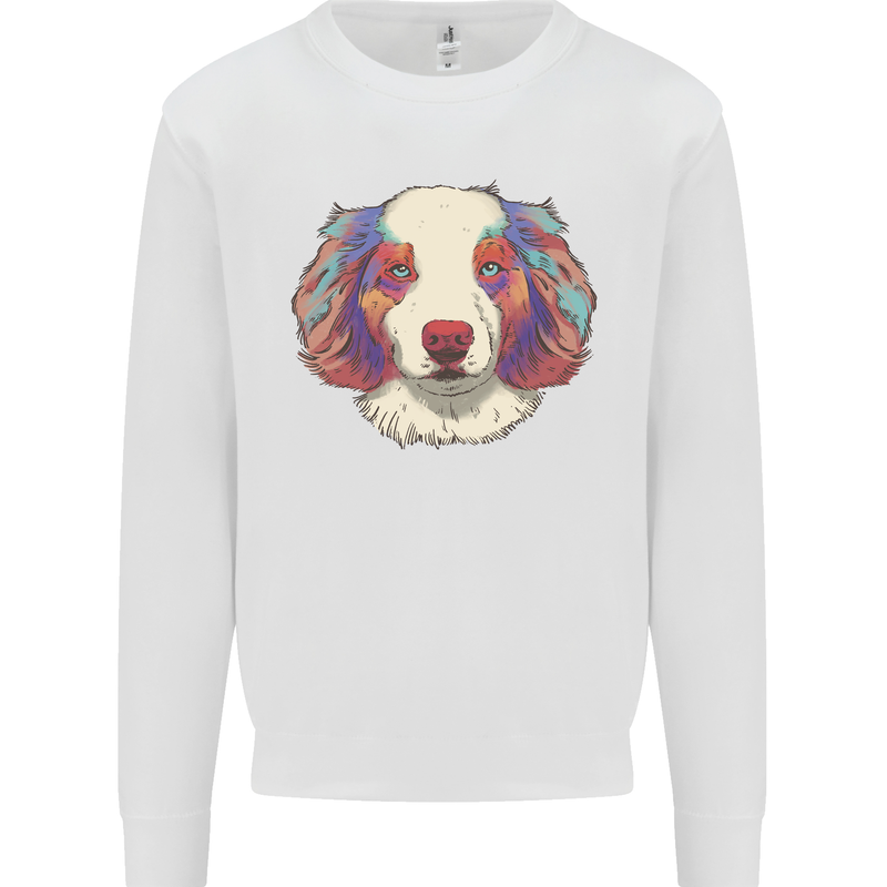 Australian Shepherd Dog Kids Sweatshirt Jumper White