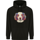 Australian Shepherd Dog Mens 80% Cotton Hoodie Black
