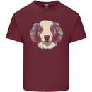 Australian Shepherd Dog Mens Cotton T-Shirt Tee Top Maroon