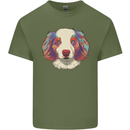 Australian Shepherd Dog Mens Cotton T-Shirt Tee Top Military Green
