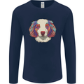 Australian Shepherd Dog Mens Long Sleeve T-Shirt Navy Blue
