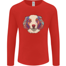 Australian Shepherd Dog Mens Long Sleeve T-Shirt Red