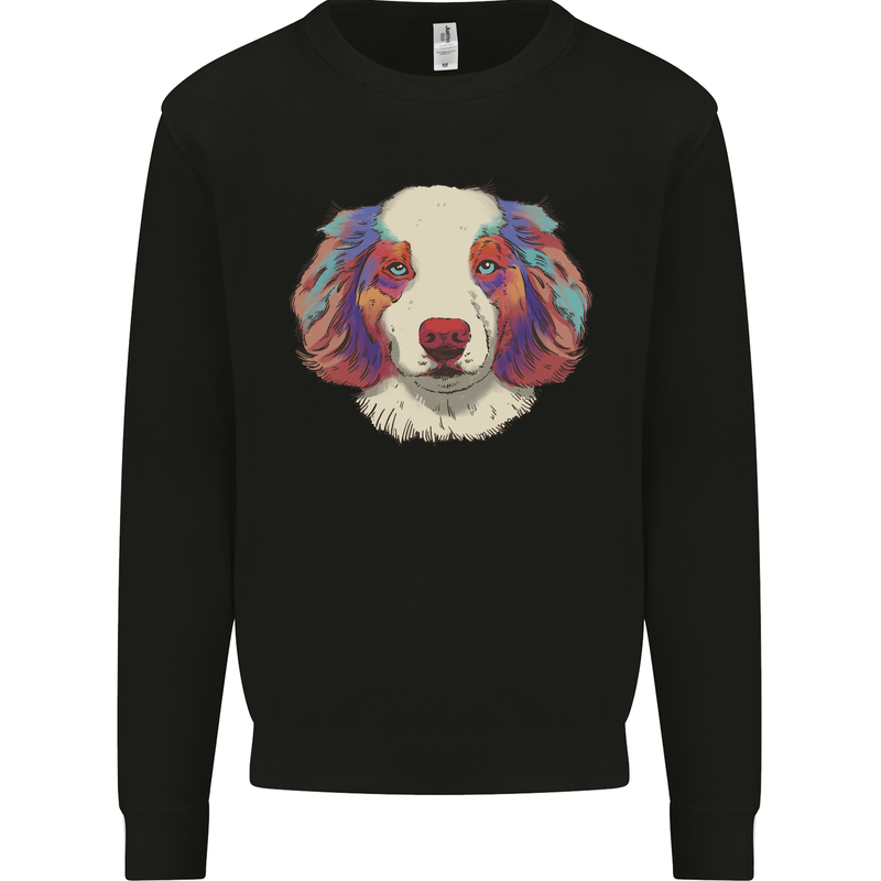 Australian Shepherd Dog Mens Sweatshirt Jumper Black