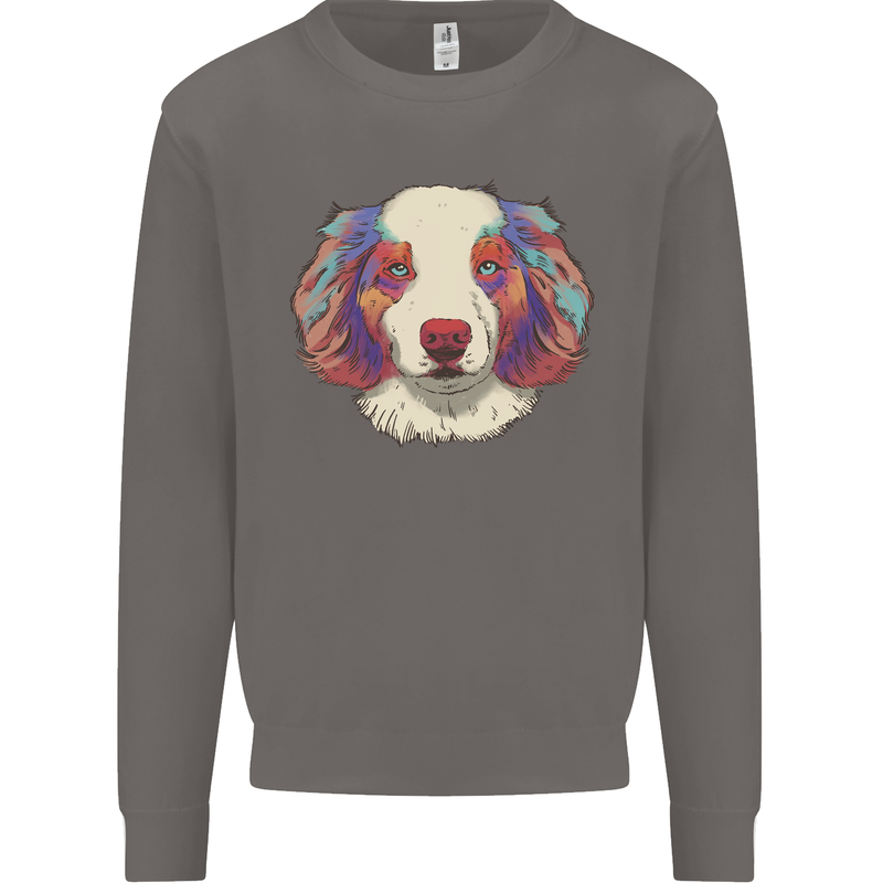 Australian Shepherd Dog Mens Sweatshirt Jumper Charcoal