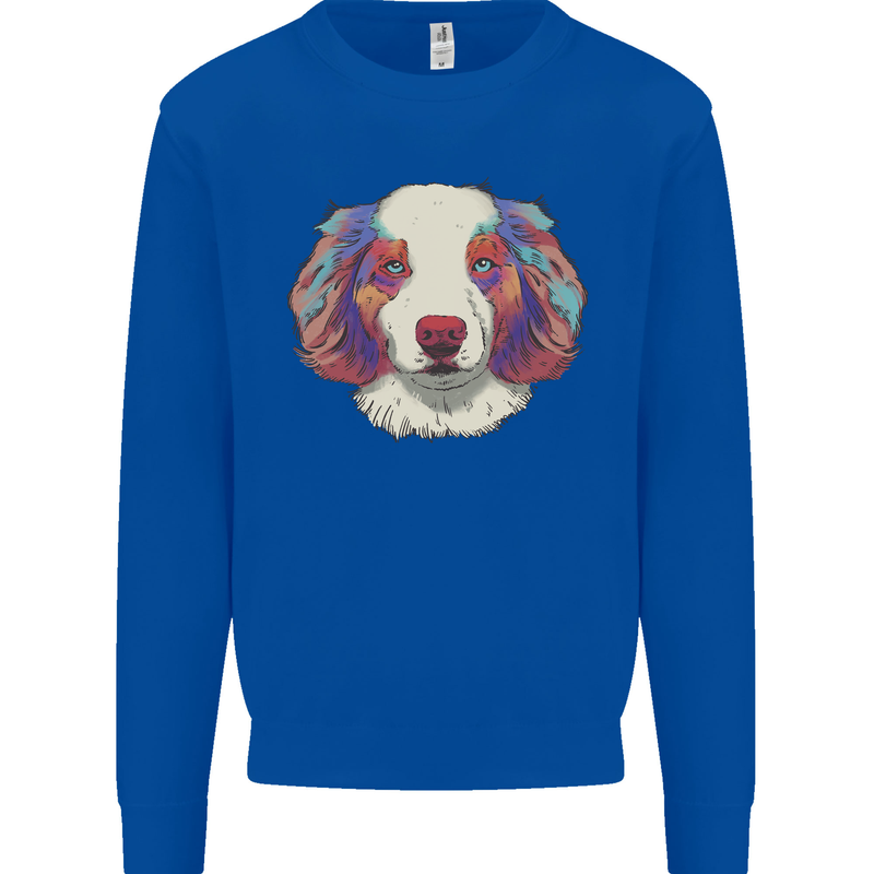 Australian Shepherd Dog Mens Sweatshirt Jumper Royal Blue
