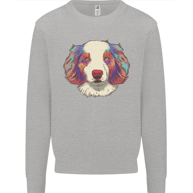 Australian Shepherd Dog Mens Sweatshirt Jumper Sports Grey