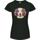 Australian Shepherd Dog Womens Petite Cut T-Shirt Black