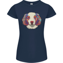 Australian Shepherd Dog Womens Petite Cut T-Shirt Navy Blue