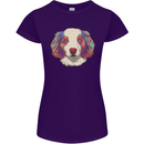 Australian Shepherd Dog Womens Petite Cut T-Shirt Purple