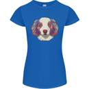Australian Shepherd Dog Womens Petite Cut T-Shirt Royal Blue