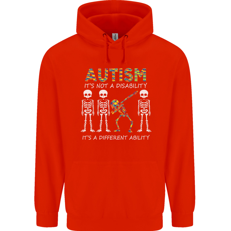 Autism A Different Ability Autistic ASD Childrens Kids Hoodie Bright Red