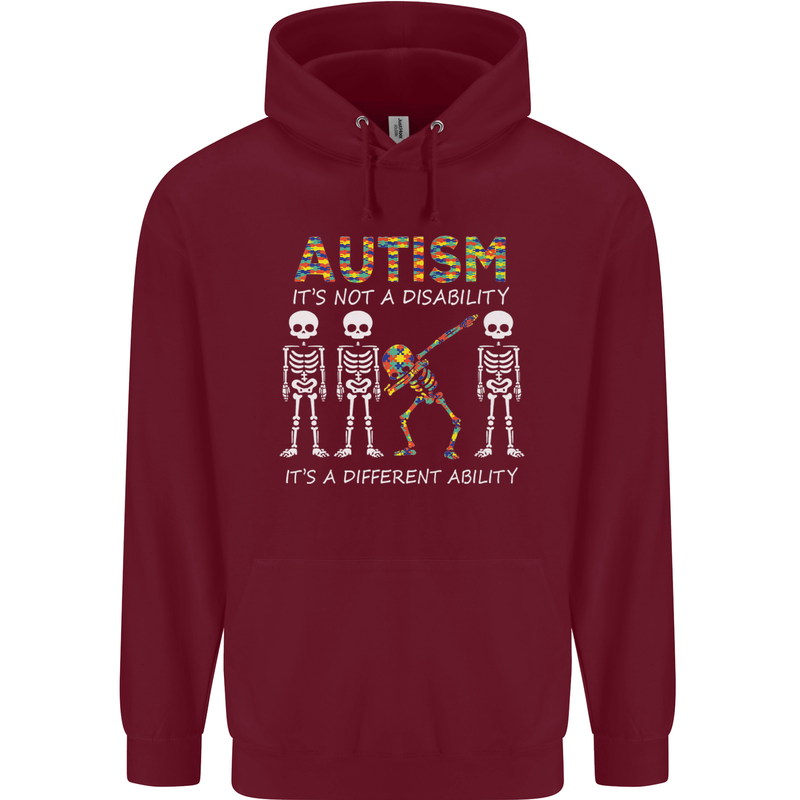 Autism A Different Ability Autistic ASD Childrens Kids Hoodie Maroon