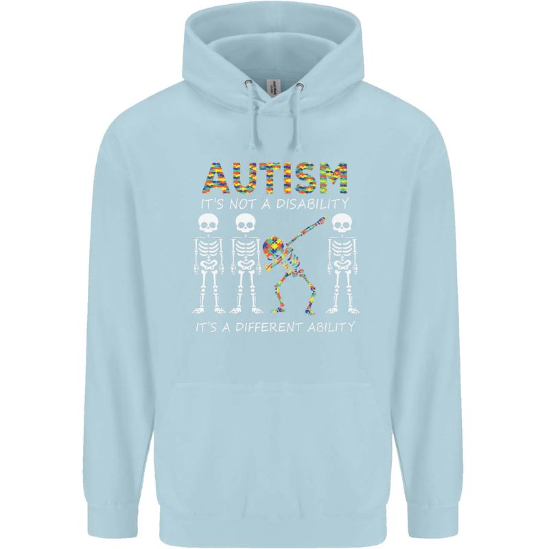 Autism A Different Ability Autistic ASD Mens 80% Cotton Hoodie Light Blue