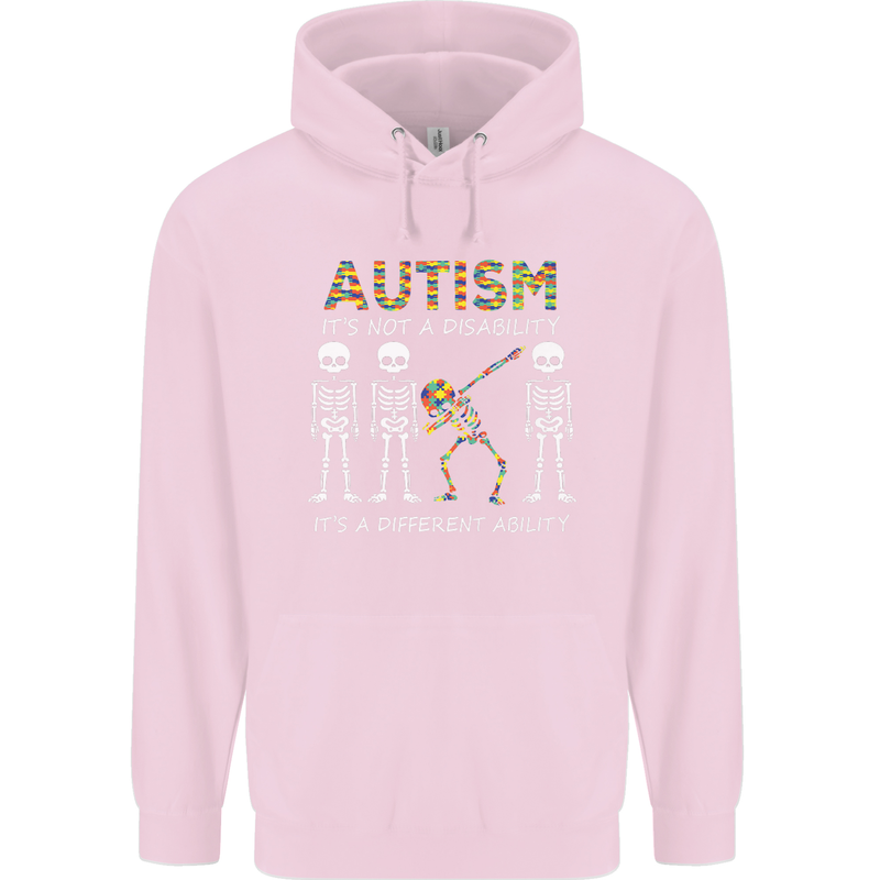 Autism A Different Ability Autistic ASD Mens 80% Cotton Hoodie Light Pink