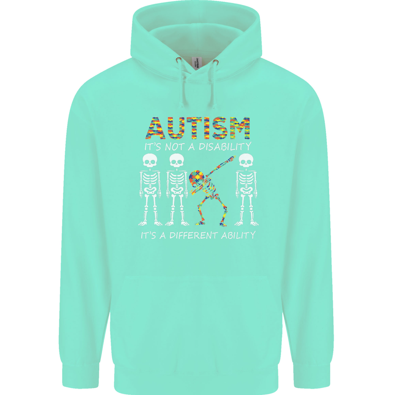 Autism A Different Ability Autistic ASD Mens 80% Cotton Hoodie Peppermint