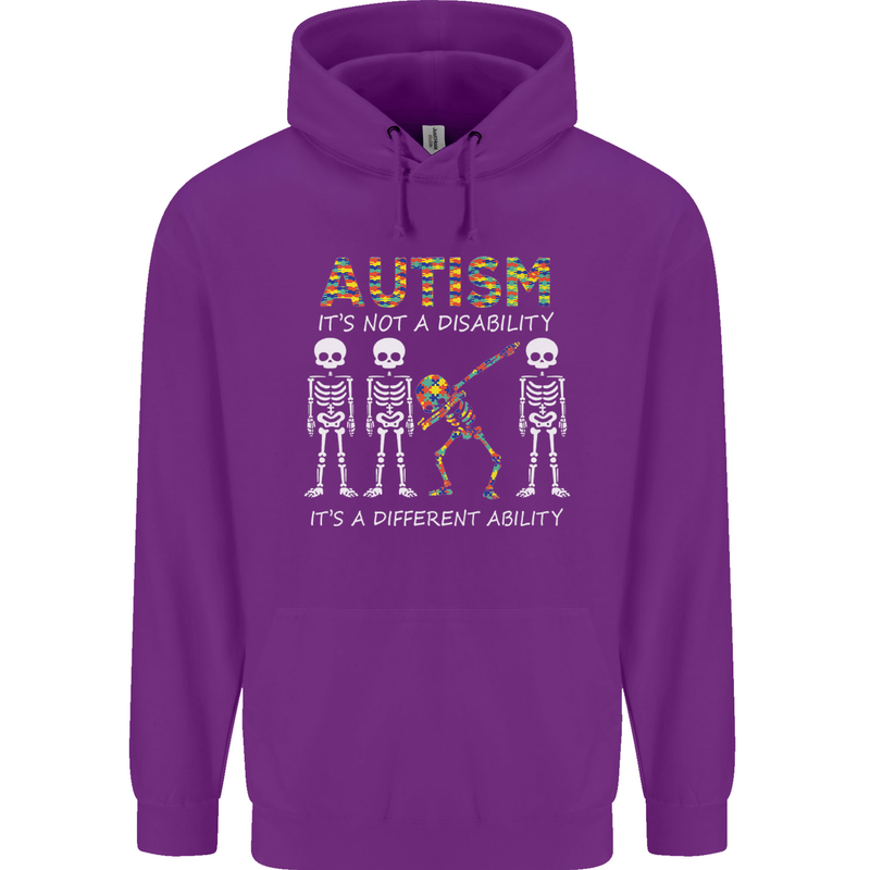 Autism A Different Ability Autistic ASD Mens 80% Cotton Hoodie Purple