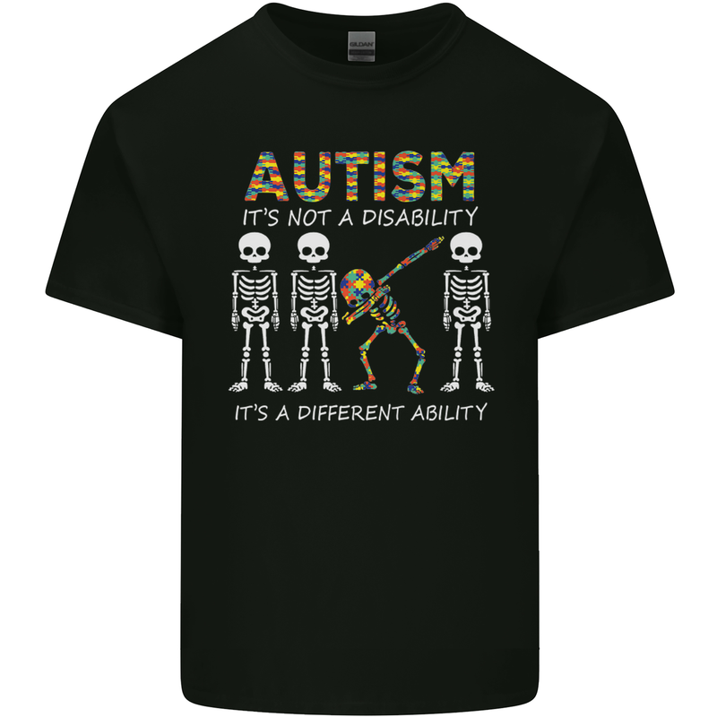 Autism A Different Ability Autistic ASD Mens Cotton T-Shirt Tee Top Black