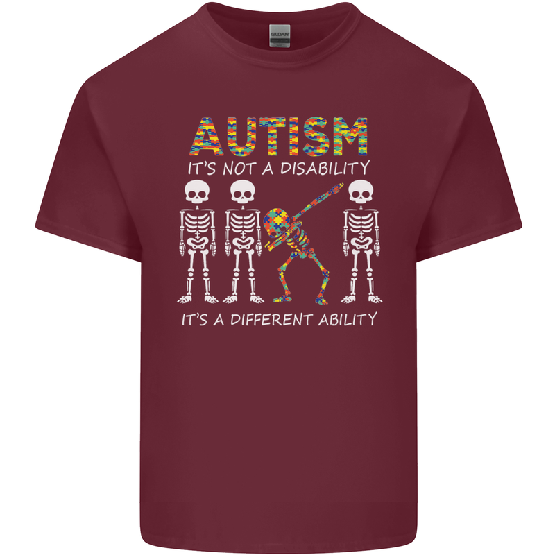 Autism A Different Ability Autistic ASD Mens Cotton T-Shirt Tee Top Maroon