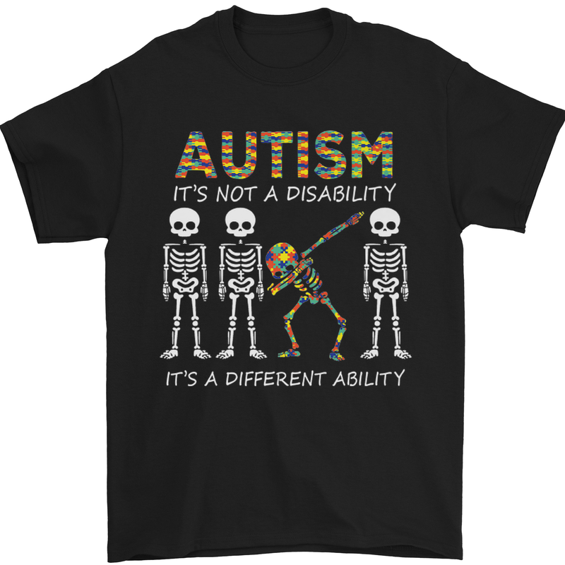 Autism A Different Ability Autistic ASD Mens T-Shirt Cotton Gildan Black