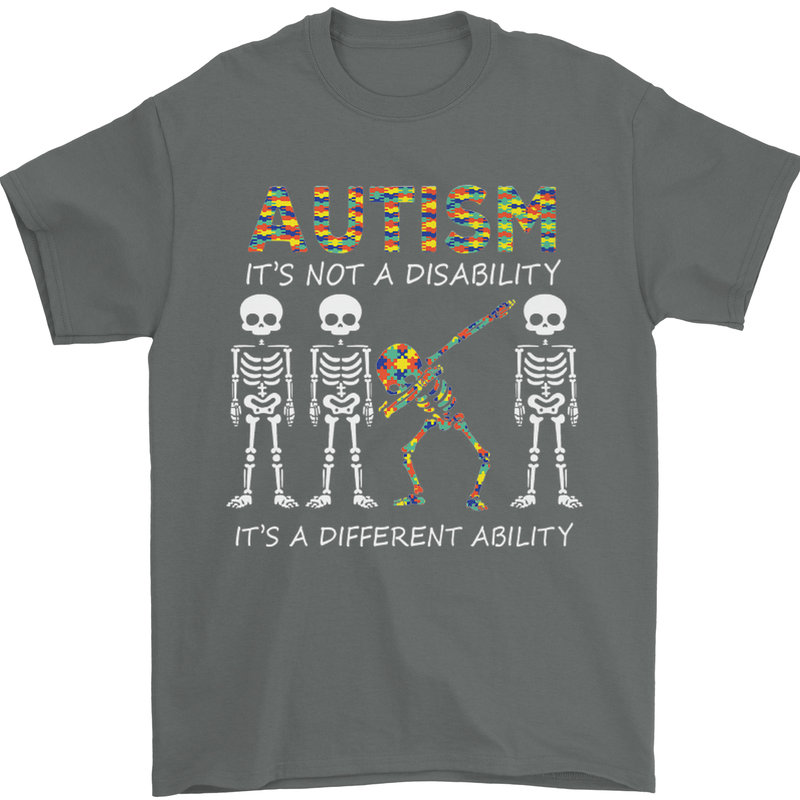 Autism A Different Ability Autistic ASD Mens T-Shirt Cotton Gildan Charcoal