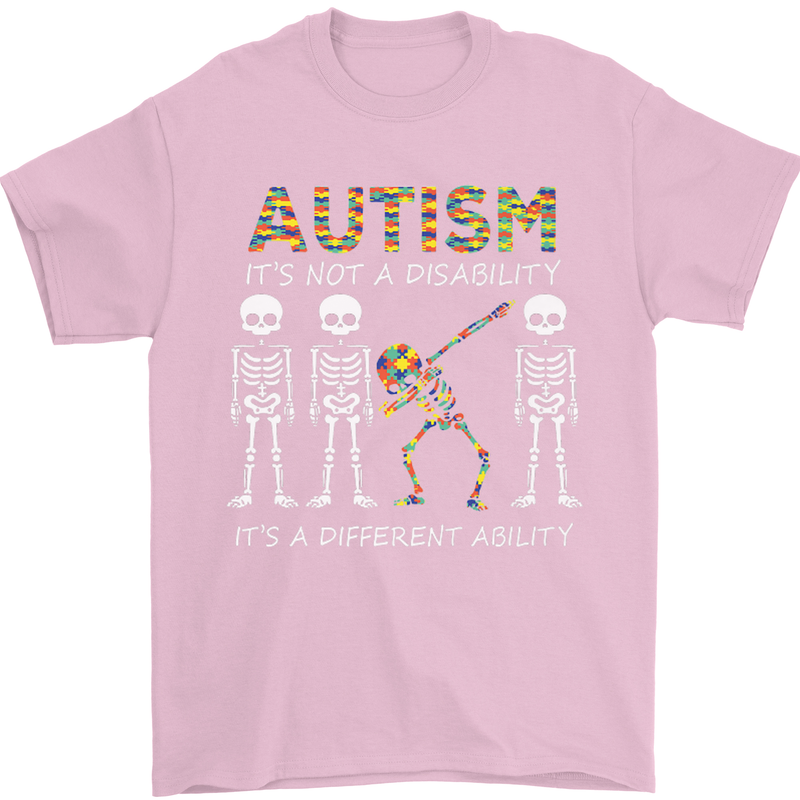 Autism A Different Ability Autistic ASD Mens T-Shirt Cotton Gildan Light Pink