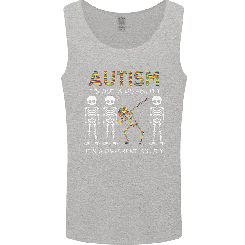 Autism A Different Ability Autistic ASD Mens Vest Tank Top Sports Grey