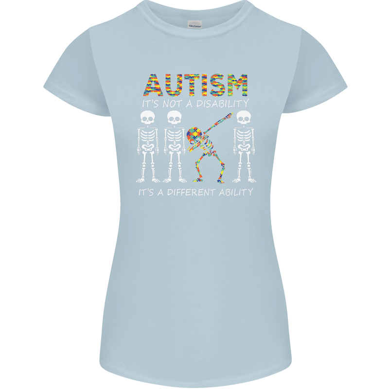 Autism A Different Ability Autistic ASD Womens Petite Cut T-Shirt Light Blue