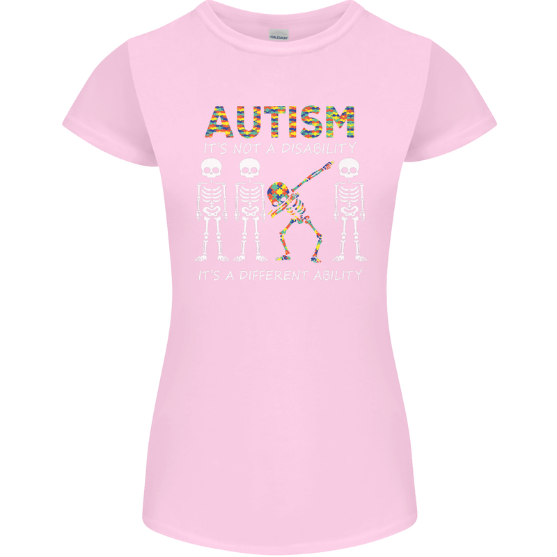 Autism A Different Ability Autistic ASD Womens Petite Cut T-Shirt Light Pink