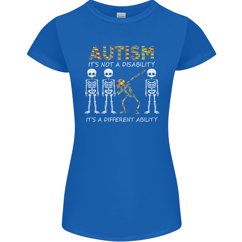 Autism A Different Ability Autistic ASD Womens Petite Cut T-Shirt Royal Blue