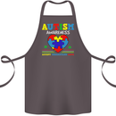 Autism Awareness Autistic Love Accept ASD Cotton Apron 100% Organic Dark Grey