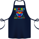 Autism Awareness Autistic Love Accept ASD Cotton Apron 100% Organic Navy Blue