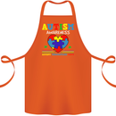Autism Awareness Autistic Love Accept ASD Cotton Apron 100% Organic Orange