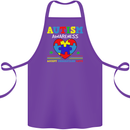 Autism Awareness Autistic Love Accept ASD Cotton Apron 100% Organic Purple