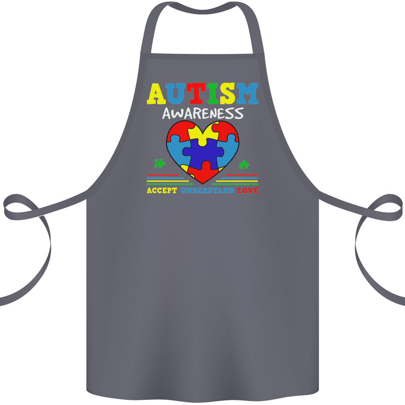 Autism Awareness Autistic Love Accept ASD Cotton Apron 100% Organic Steel