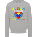 Autism Awareness Autistic Love Accept ASD Kids Sweatshirt Jumper Sports Grey