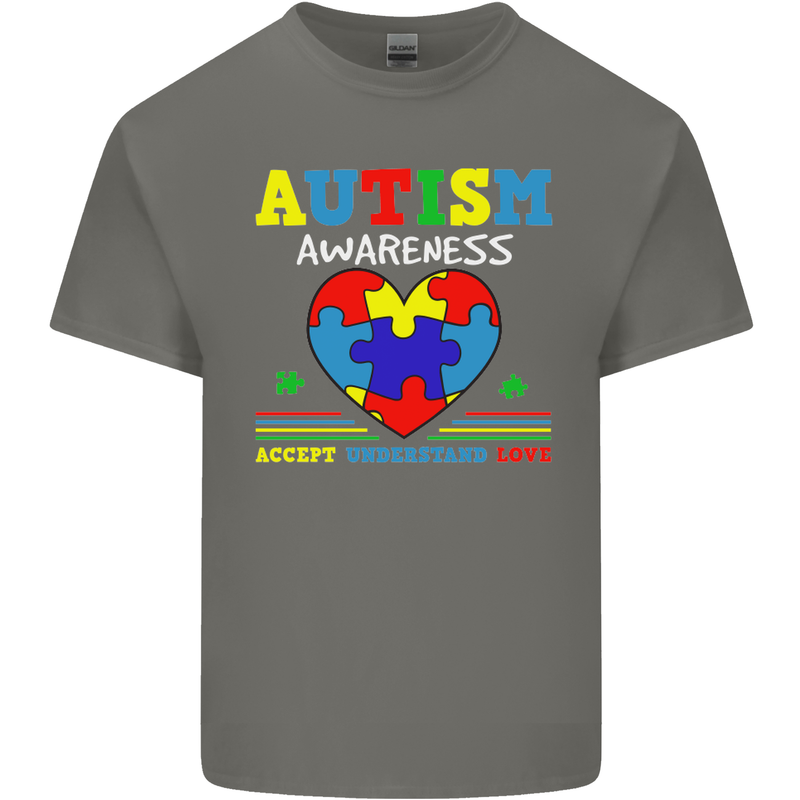 Autism Awareness Autistic Love Accept ASD Kids T-Shirt Childrens Charcoal