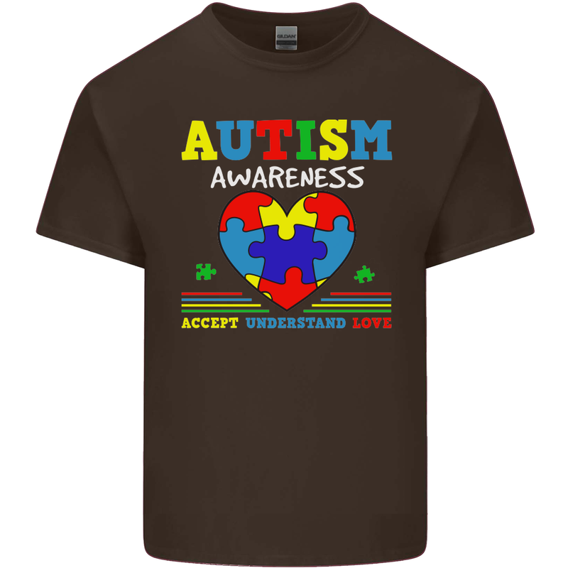 Autism Awareness Autistic Love Accept ASD Kids T-Shirt Childrens Chocolate