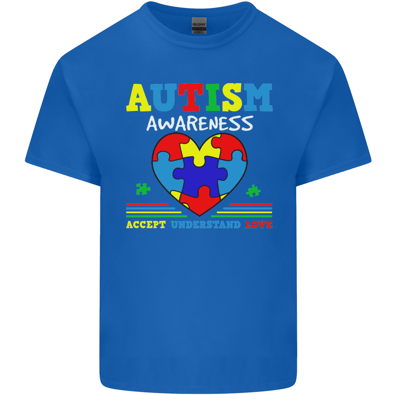 Autism Awareness Autistic Love Accept ASD Kids T-Shirt Childrens Royal Blue