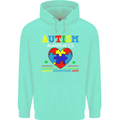 Autism Awareness Autistic Love Accept ASD Mens 80% Cotton Hoodie Peppermint