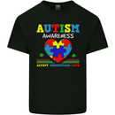 Autism Awareness Autistic Love Accept ASD Mens Cotton T-Shirt Tee Top Black