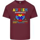 Autism Awareness Autistic Love Accept ASD Mens Cotton T-Shirt Tee Top Maroon