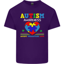 Autism Awareness Autistic Love Accept ASD Mens Cotton T-Shirt Tee Top Purple