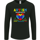 Autism Awareness Autistic Love Accept ASD Mens Long Sleeve T-Shirt Black