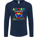 Autism Awareness Autistic Love Accept ASD Mens Long Sleeve T-Shirt Navy Blue