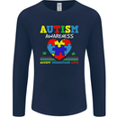 Autism Awareness Autistic Love Accept ASD Mens Long Sleeve T-Shirt Navy Blue
