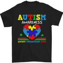 Autism Awareness Autistic Love Accept ASD Mens T-Shirt Cotton Gildan Black